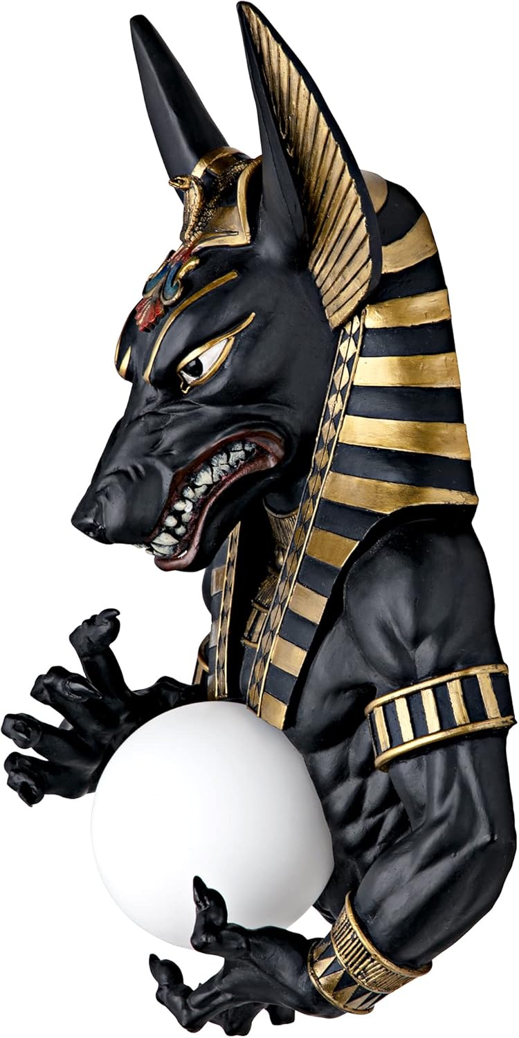 Design Toscano Anubis, Egyptian God of The Underworld Illuminated Wall Sculpture
