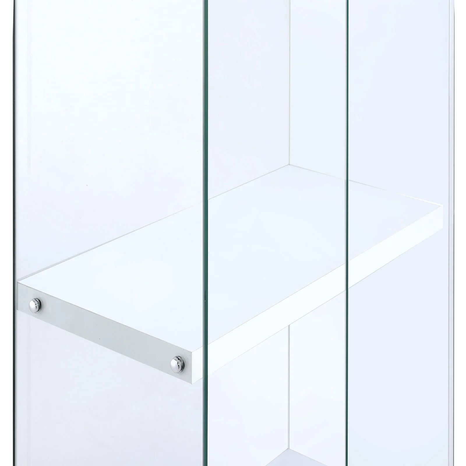 Picket House Furnishings Maxwell Tempered Glass Display Cabinet in Clear