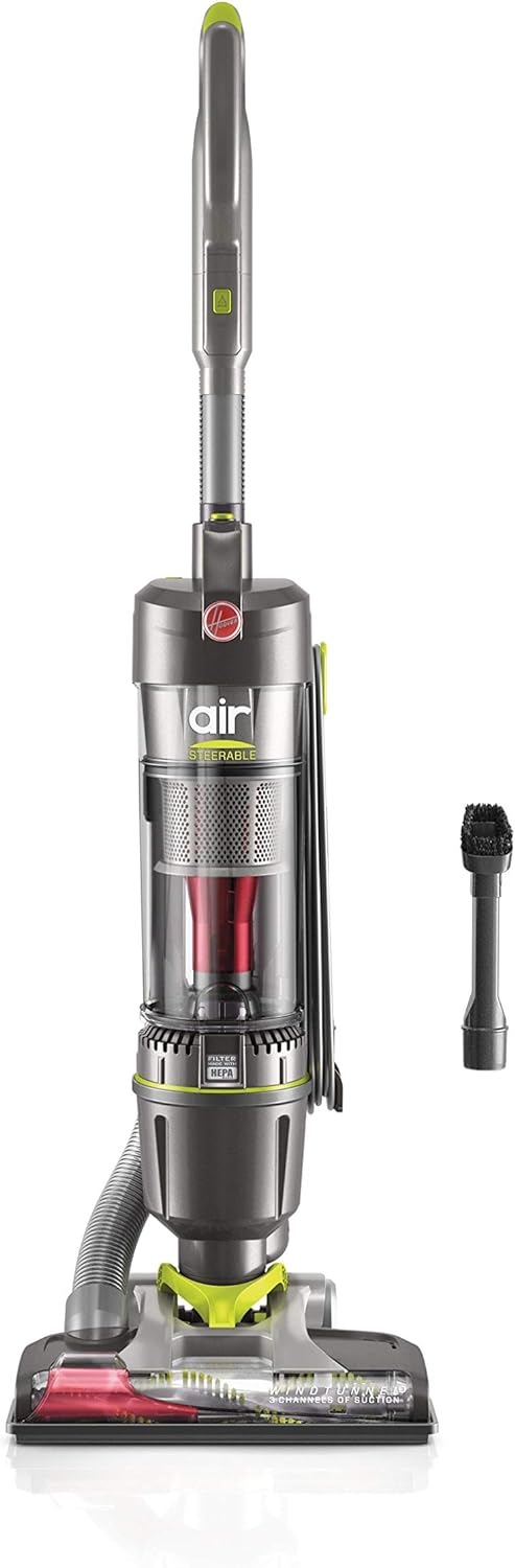 Hoover Windtunnel Air Steerable Bagless Upright Vacuum Cleaner, Lightweight, Corded, UH72400, Grey , Gray