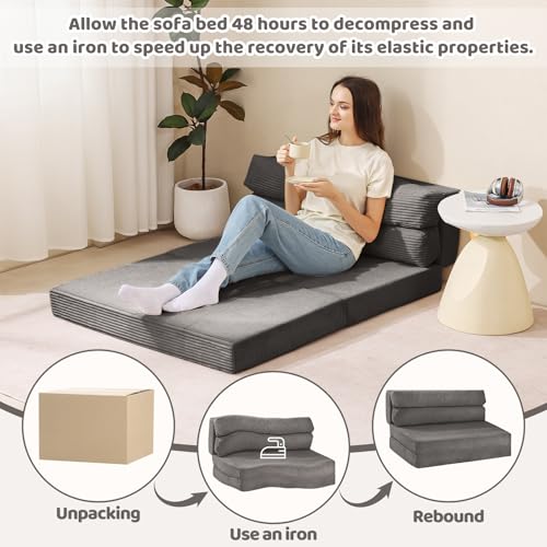 Folding Sofa Bed, Convertible Sleeper Chair with Pilow Foldable Matress