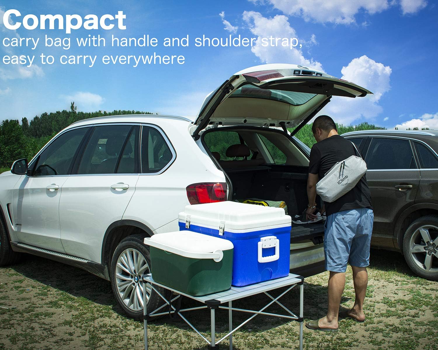 iClimb Super Easy Assemble Folding Cot Ultralight Compact Heavy Duty with Carry Bag for Adults Camping Backpacking