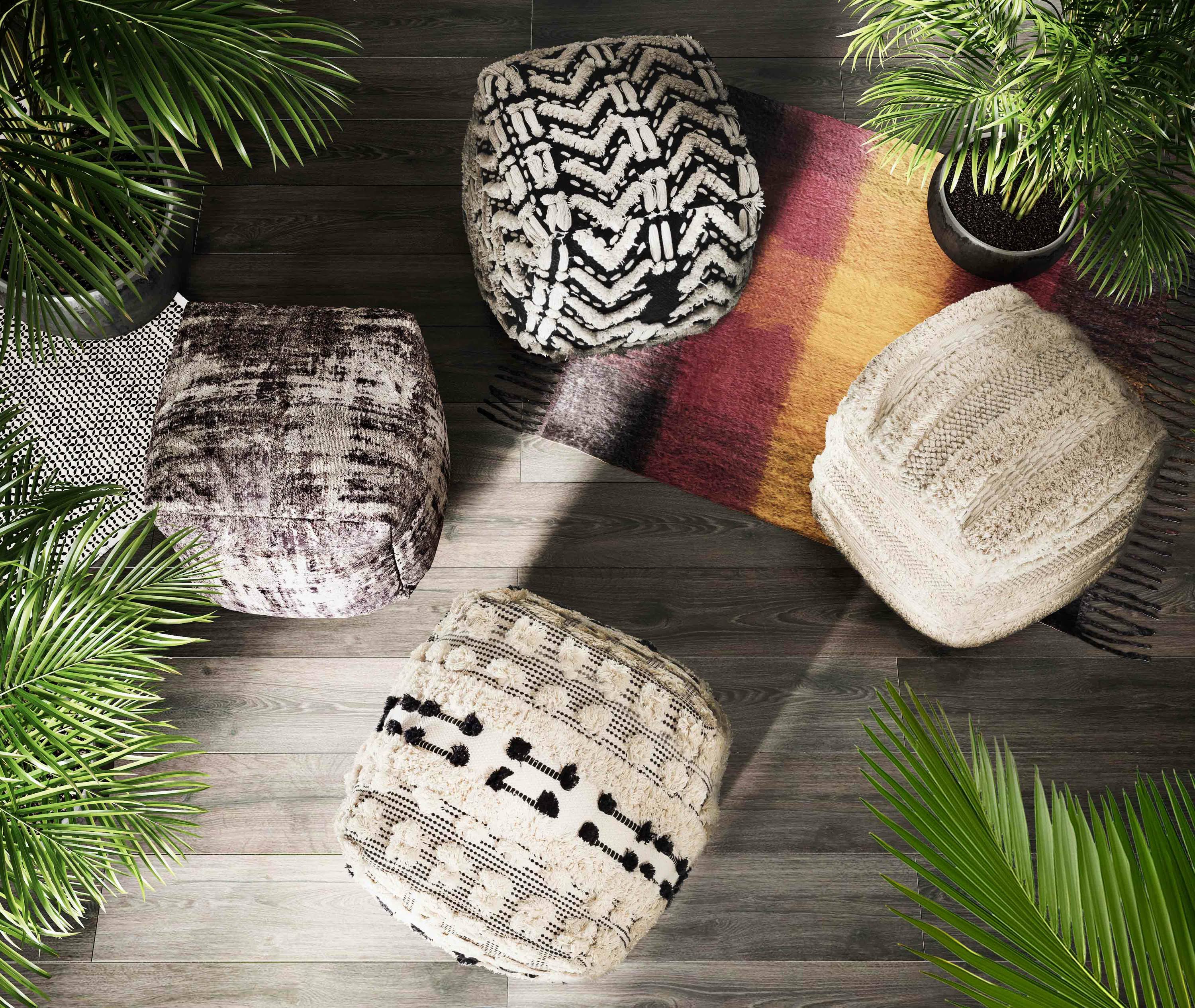 TOV Furniture Yorba Cotton Pouf