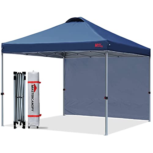 MASTERCANOPY Durable Pop-up Canopy Tent with 1 Sidewall (10'x10',White)