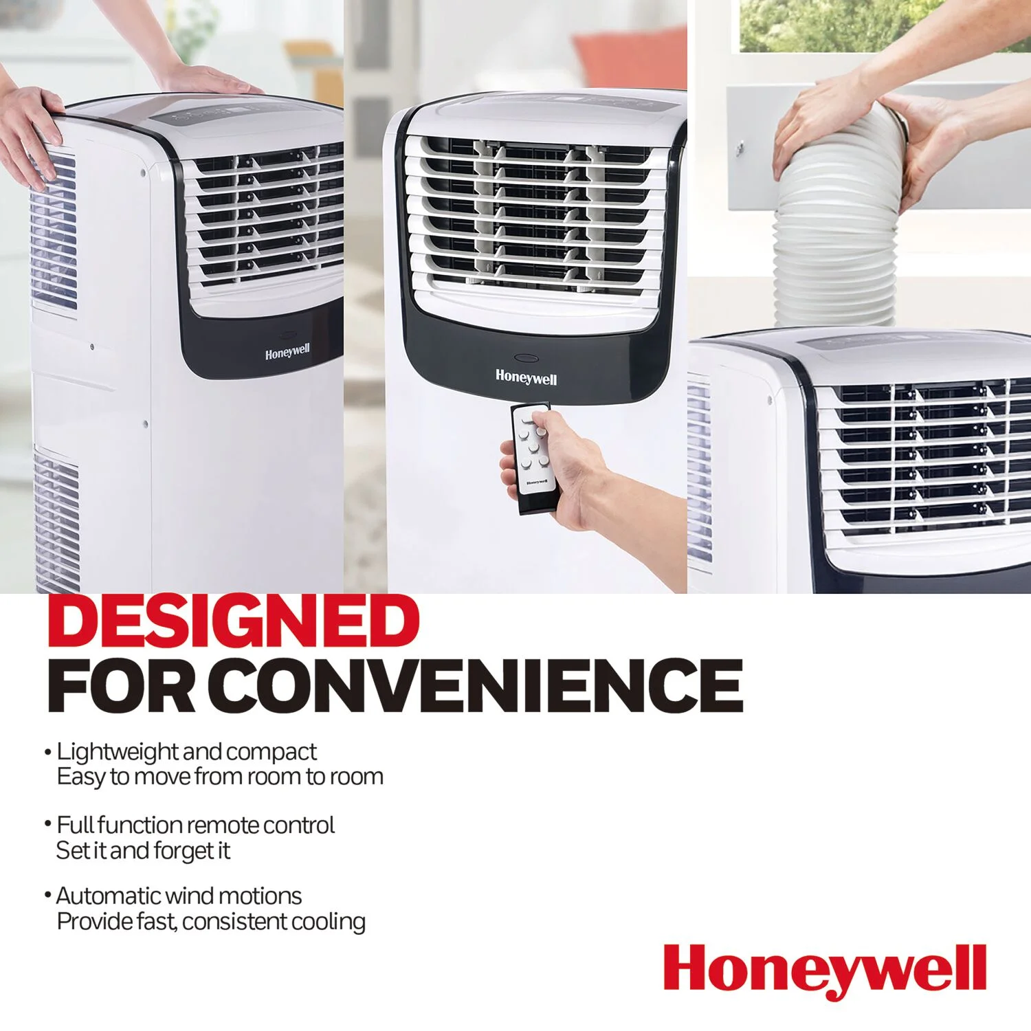 Honeywell 6,800 BTU 115-Volt Portable Air Conditioner with Remote, White/Black, MO0CESWK7