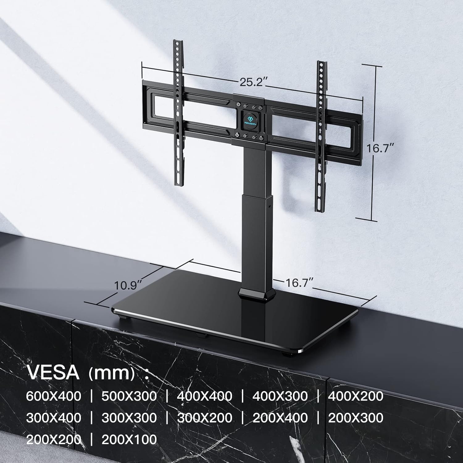 PERLESMITH Swivel TV Stand Universal Table Top TV Base for 32 to 70 inch LCD LED OLED 4K Flat Screen TVs