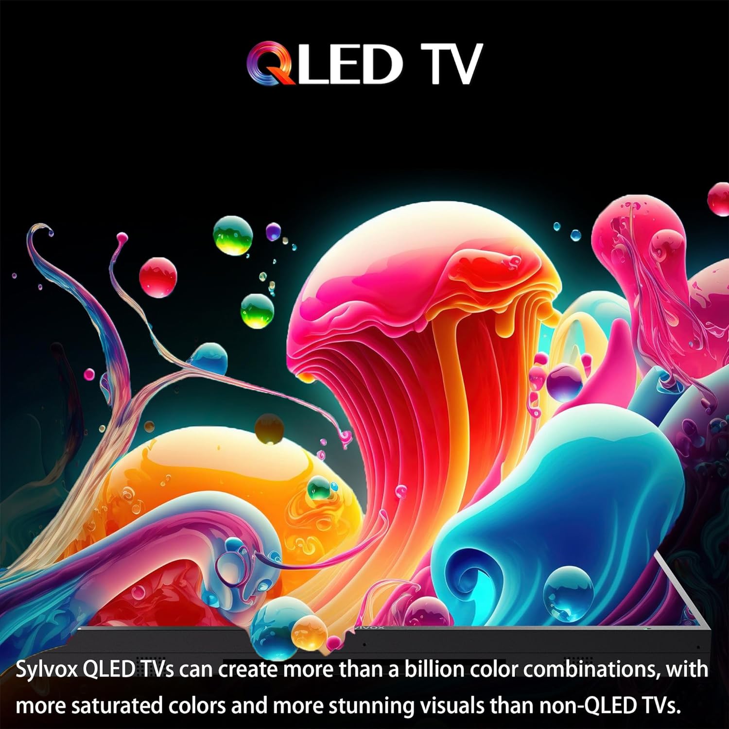 SYLVOX 43'' Outdoor Google TV Waterproof 4K QLED Television, Built-in Chromecast Voice Assistant 15W Stereo Surround Panoramic Sound