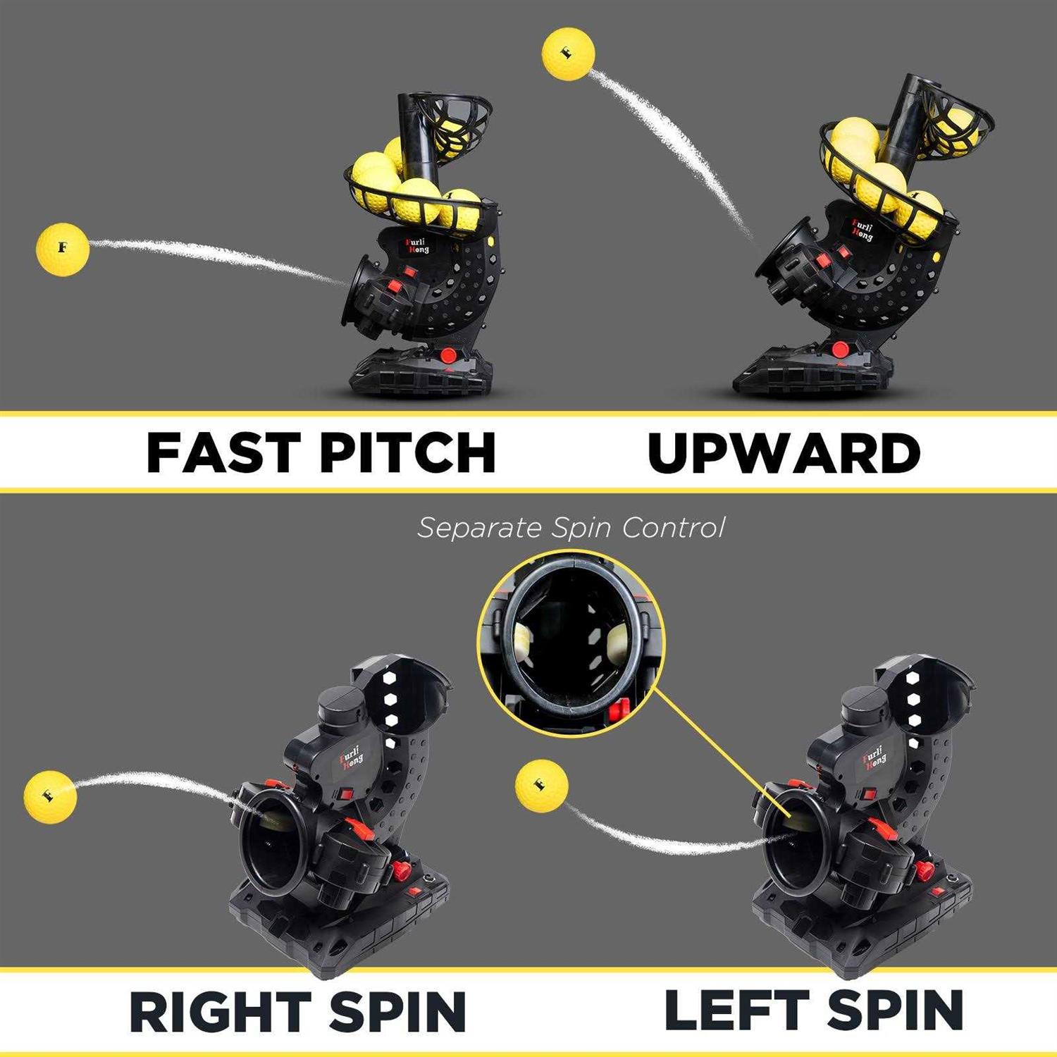 Furlihong Upgraded Electronic Baseball Pitching Machine, Adjustable Angles &amp; Speed, Ac Adapter or Battery Powered - Sports Supplies Online Store