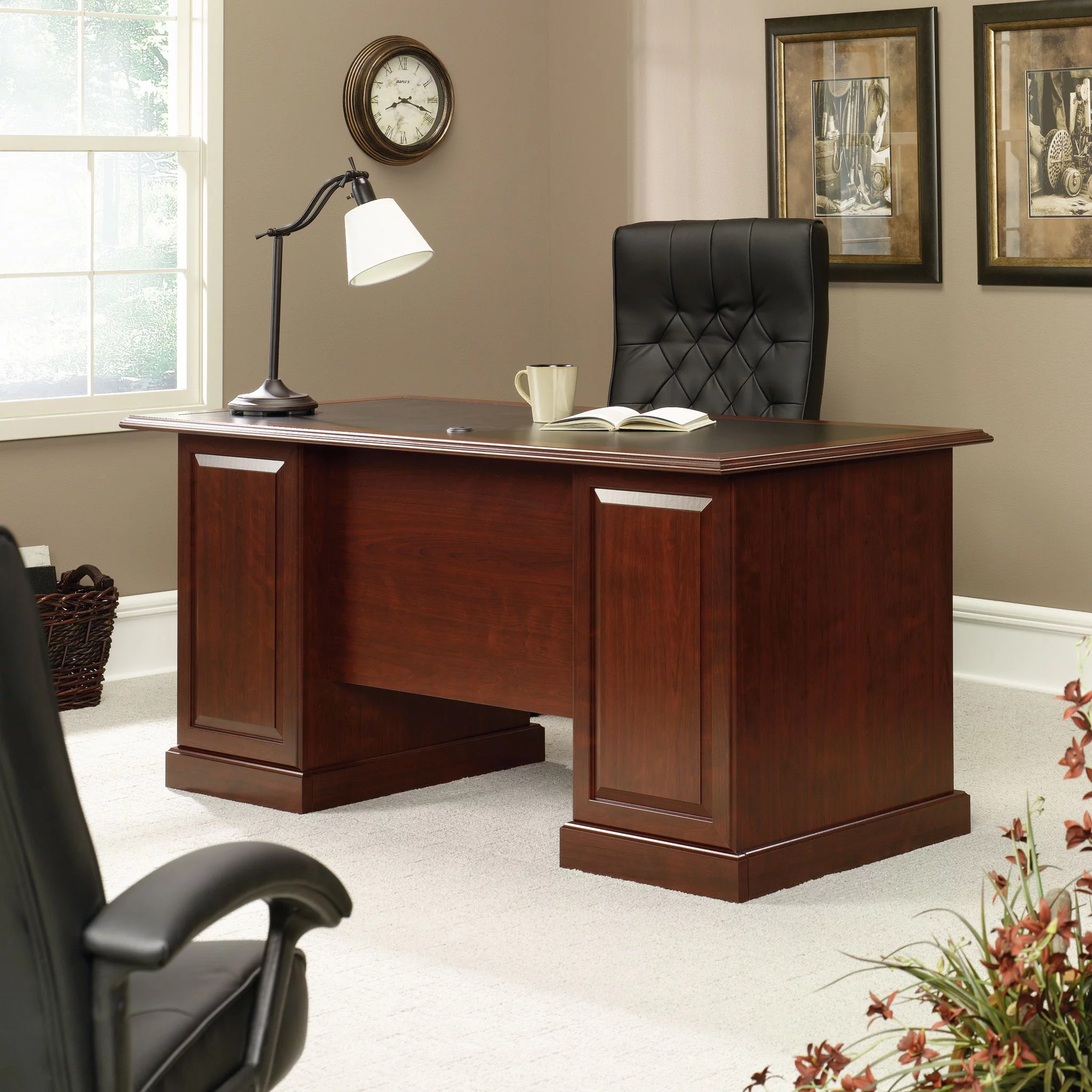 Sauder Heritage Hill Executive Desk, Classic Cherry Finish - Radiant Selections