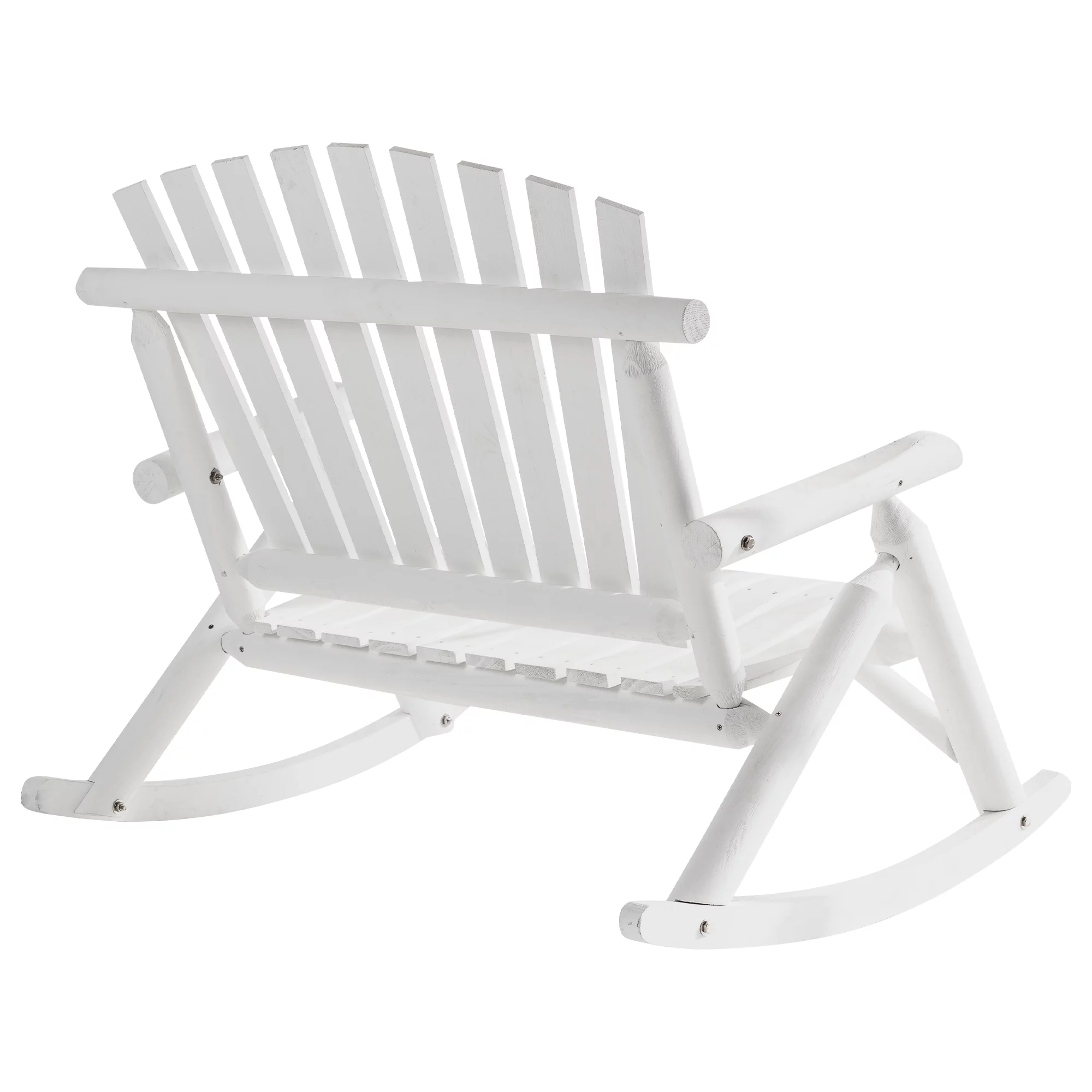 Outsunny 2-Person Wood Rocking Chair, Adirondack Rocker
