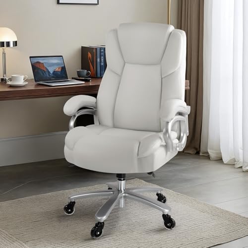 Big and Tall Office Chair 500lbs, Heavy Duty Executive Office Leather Chair for Heavy People