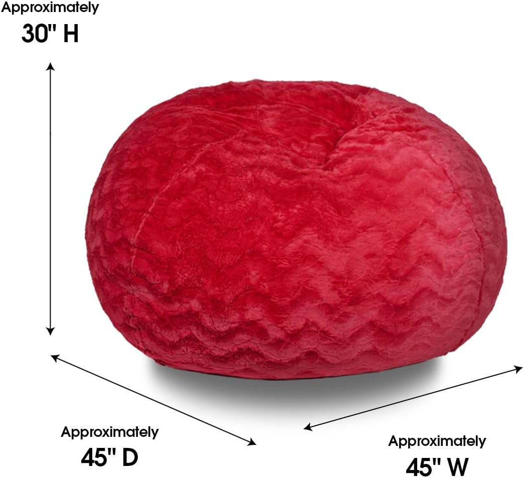 NicBex 4ft Bean Bag Chair,Faux Fur Beanbag Chair with Memory Foam,Adult Lounge Sofa with Washable Cover and Stretchable Fabric