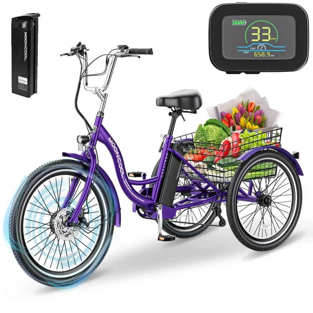 Docred 24'' Adult Electric Tricycles 3 Wheel Electric Bike