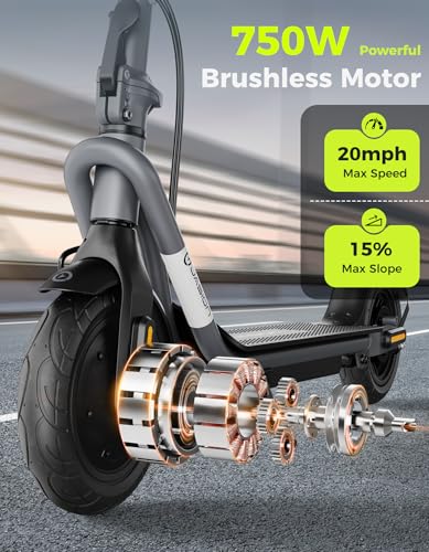 Jasion JS2/PRO Electric Scooter, 25 Miles Range, 22MPH Max Speed, 850W Peak Adult Escooter, 8.5"/10" Solid Tires Fast Folding E-Scooter