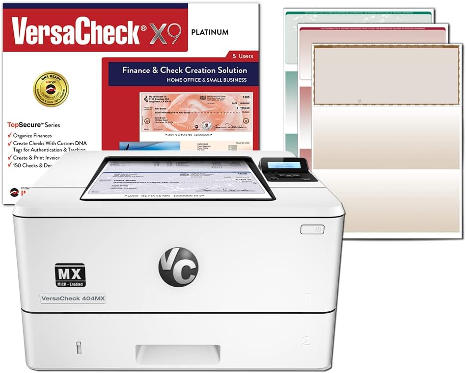 VersaCheck Platinum M404MX MICR Printer Value Bundle,White