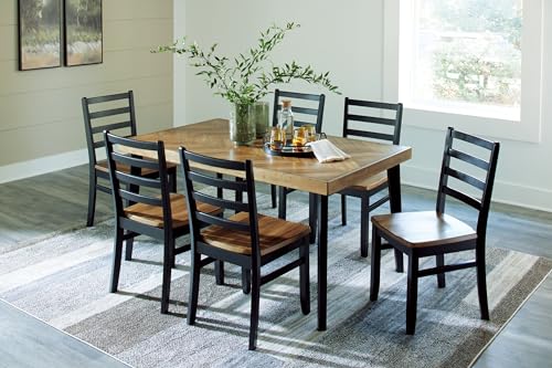 Signature Design by Ashley Caitbrook Rustic 7 Piece Dining Set, Include Table and 6 Chairs, Gray