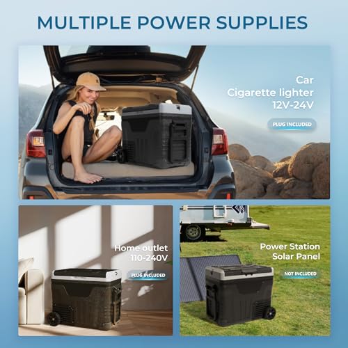 EUHOMY 12 Volt Refrigerator, 37QT(35L) Electric Cooler, Portable Freezer 12V/24V DC 110-240V AC, 12V Fridge -4�H~68�H