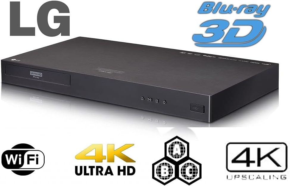 LG UHD - Dual HDMI - 2D/3D - Wi-Fi - 2K/4K - RegionFree Blu Ray Disc DVD Player - PAL/NTSC - USB
