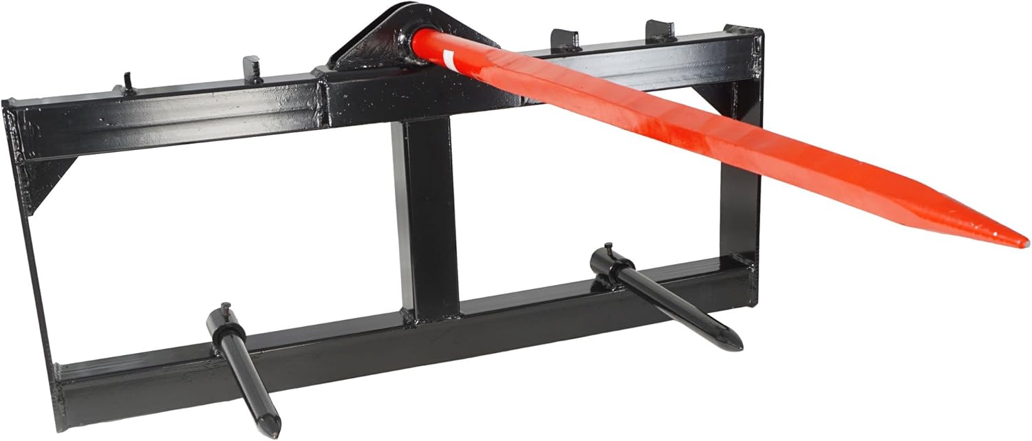 Titan Attachments Skid Steer Attachment 43" Hay Spear Quick Tach Universal Bale
