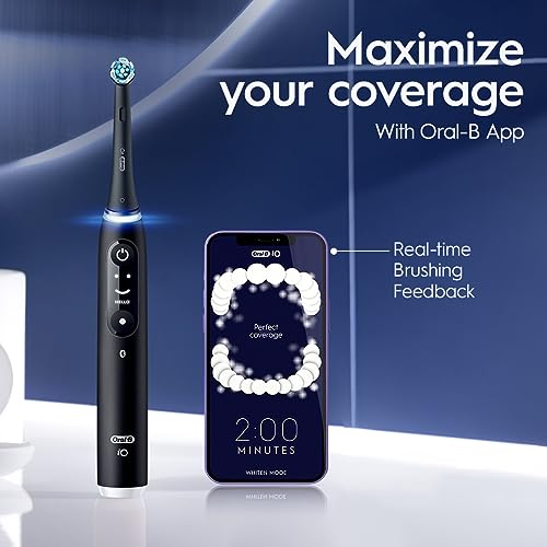 Oral-B iO Series 6 Rechargeable Electric Toothbrush with Visible Pressure Sensor to Protect Gums, 2 Minute Timer, 5 Cleaning Settings
