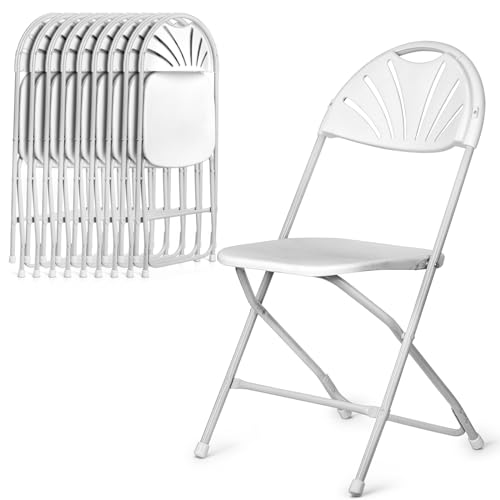 Athena Collection Red Plastic Folding Chairs for Adults, 10 Pack
