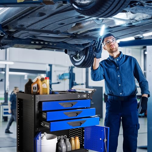 WORKPRO 27.5 Inch 3-Drawer Rolling Tool Chest with Wheels, Portable Steel Tool Cabinets with Drawers, Liners and Locking System for Warehouse, Garage