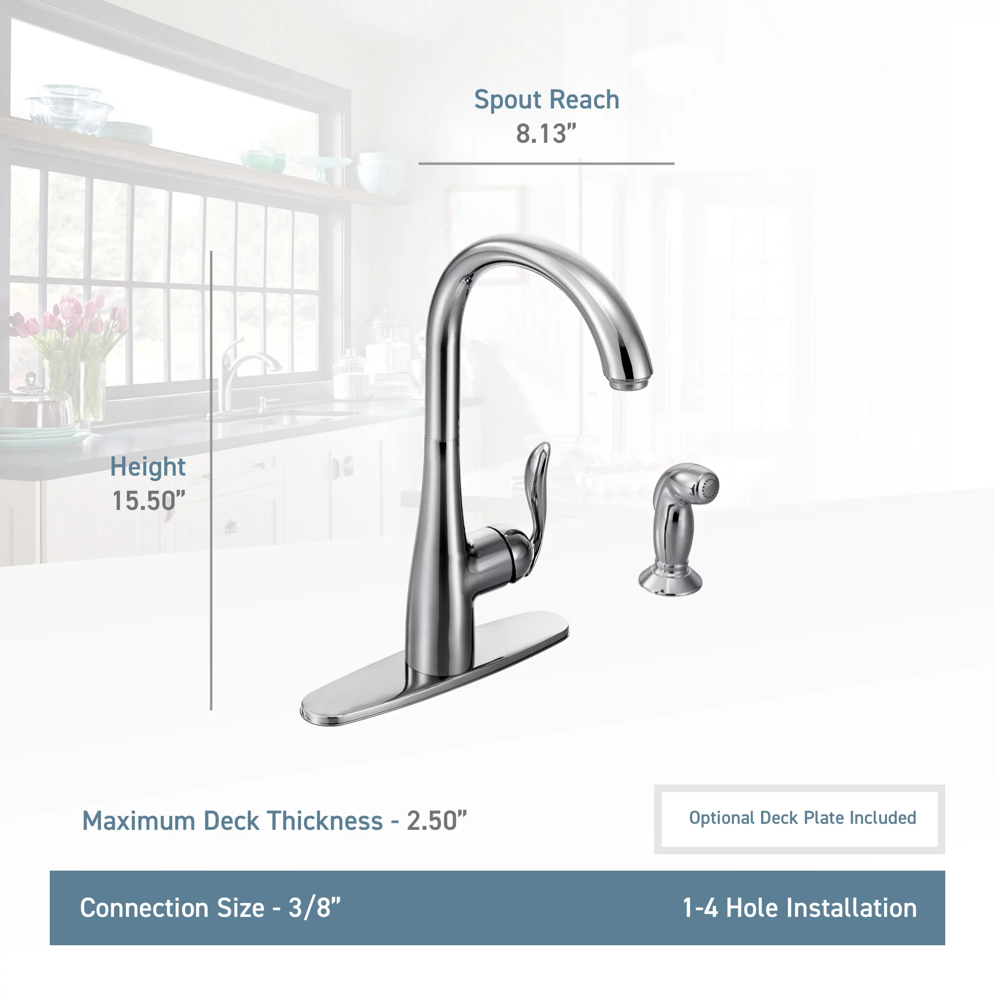 Moen 7790SRS Spot resist stainless one-handle kitchen faucet - Curated Treasures Market