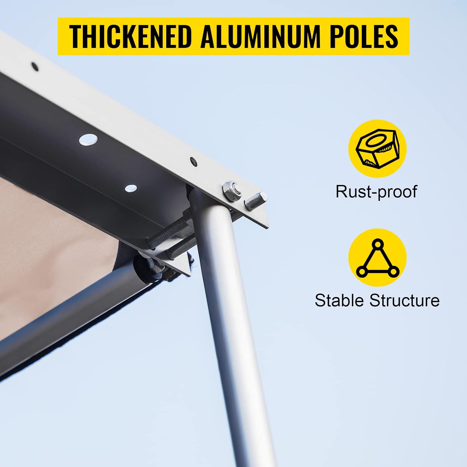 VEVOR Car Side Awning, 5'x6.5', Pull-Out Retractable Vehicle Awning Waterproof UV50+