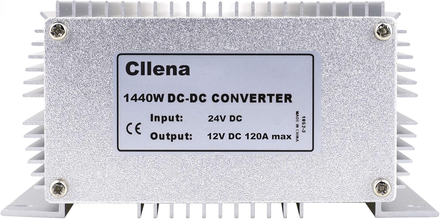 Cllena DC 24V Step Down to 12V 120A 1440W DC/DC Voltage Converter Regulator Waterproof Buck Transformer Power Supply