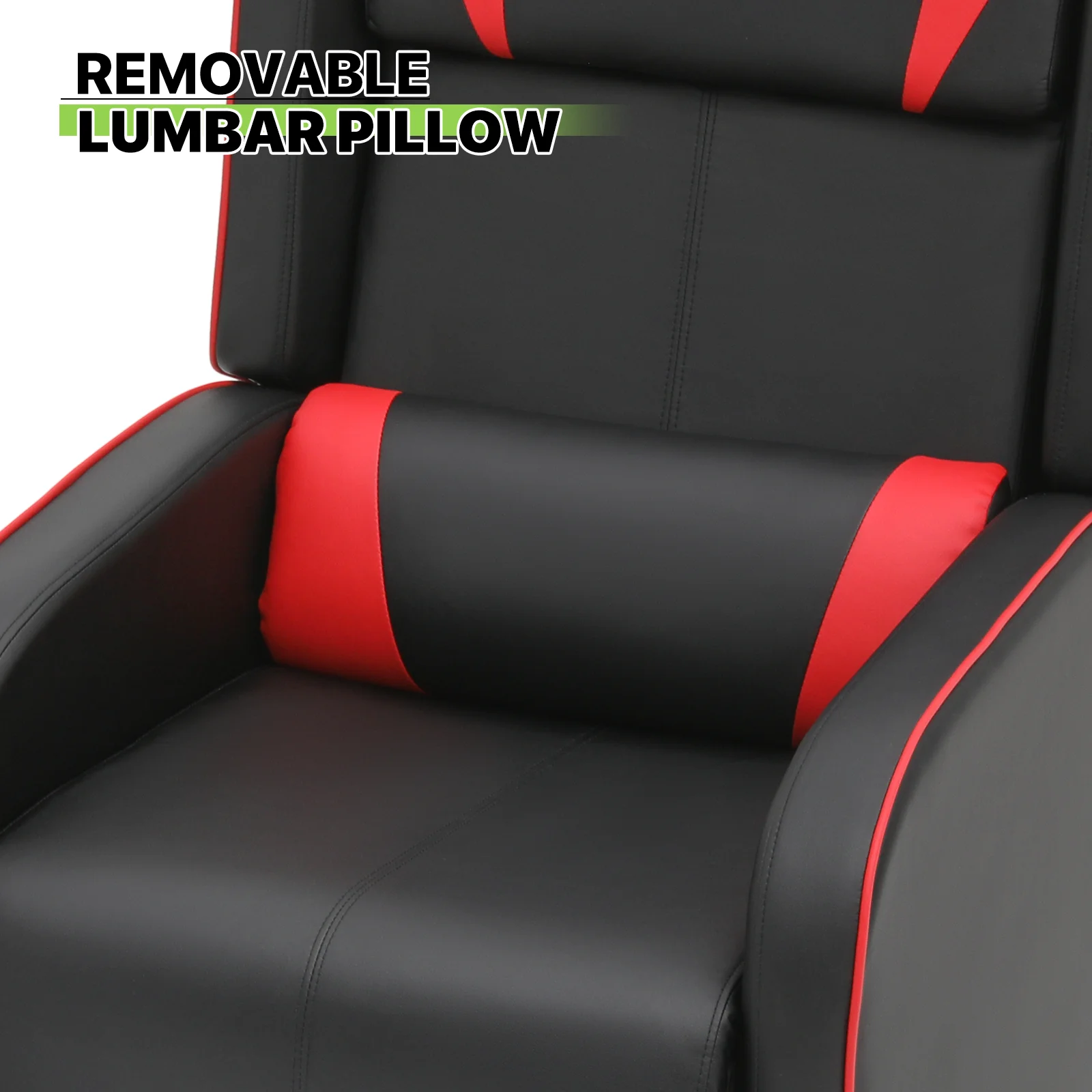 Magshion Gaming Massage Recliner Chair, Racing Style Game Lounge Chair with Footrest, Remote Control and Side Pocket, PU Leather Home Theater Seating