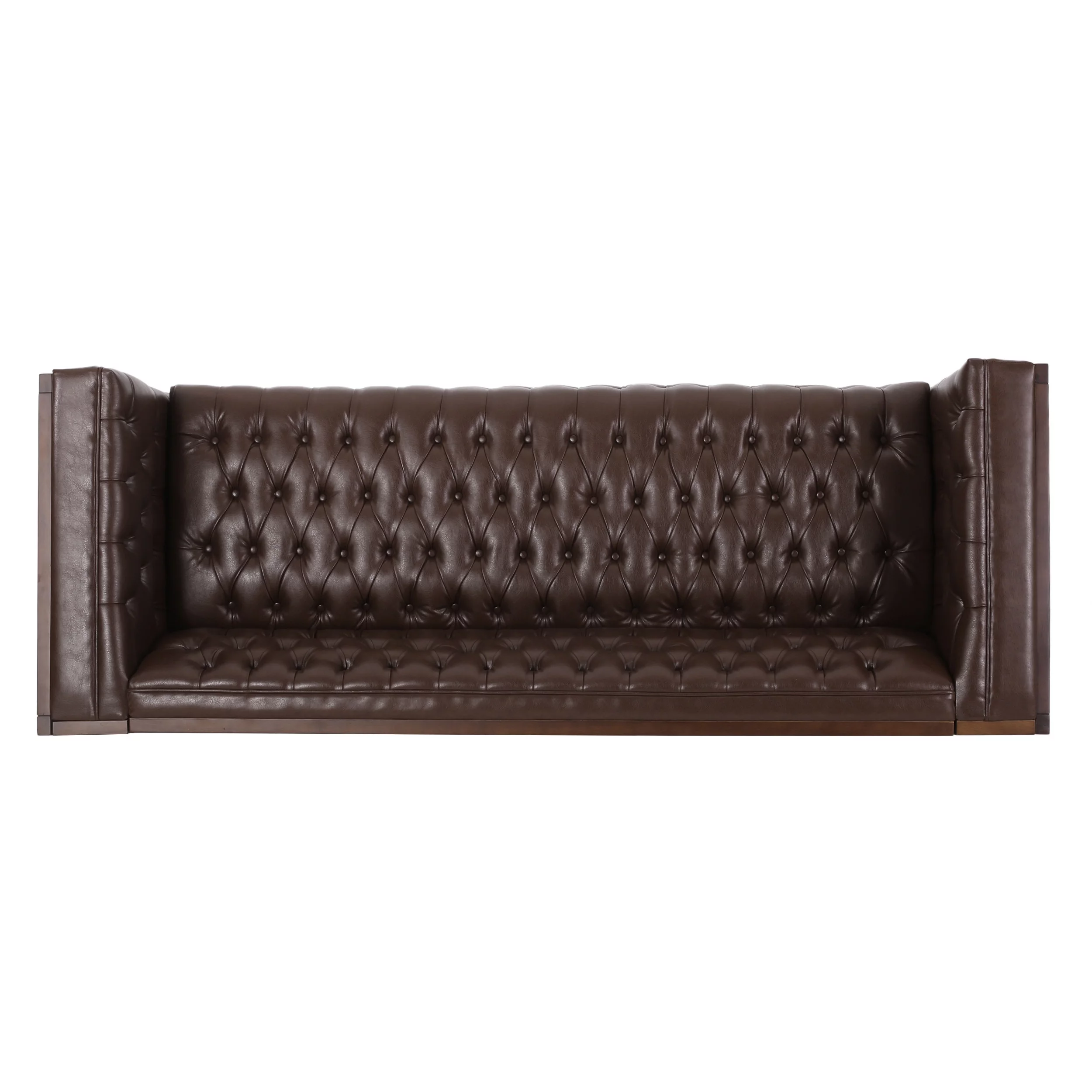 Noble House Tamarisk Sofa, Dark Brown and Espresso Faux Leather