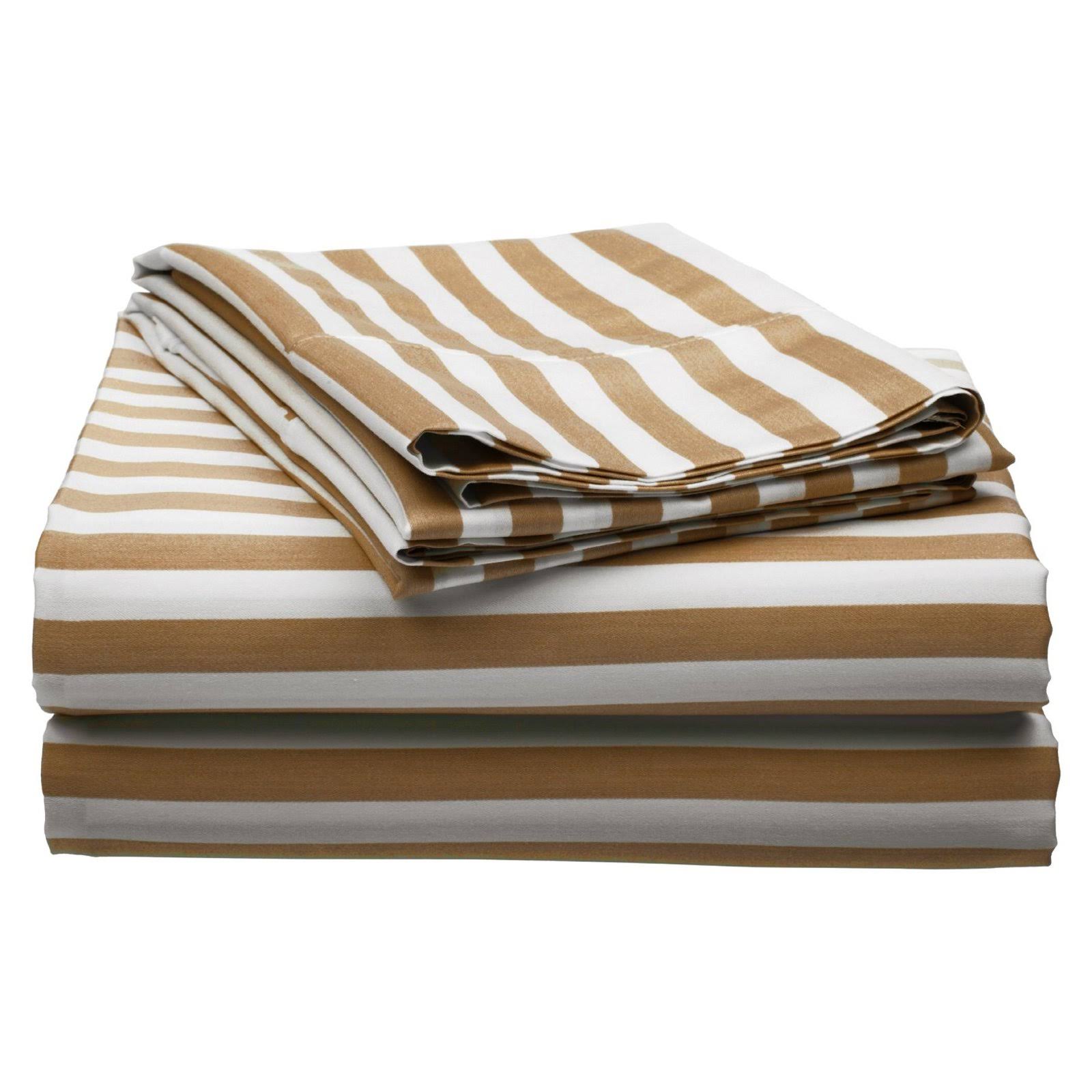 Superior Cotton Rich 600 Thread Count Cabana Sheet Set King-Taupe