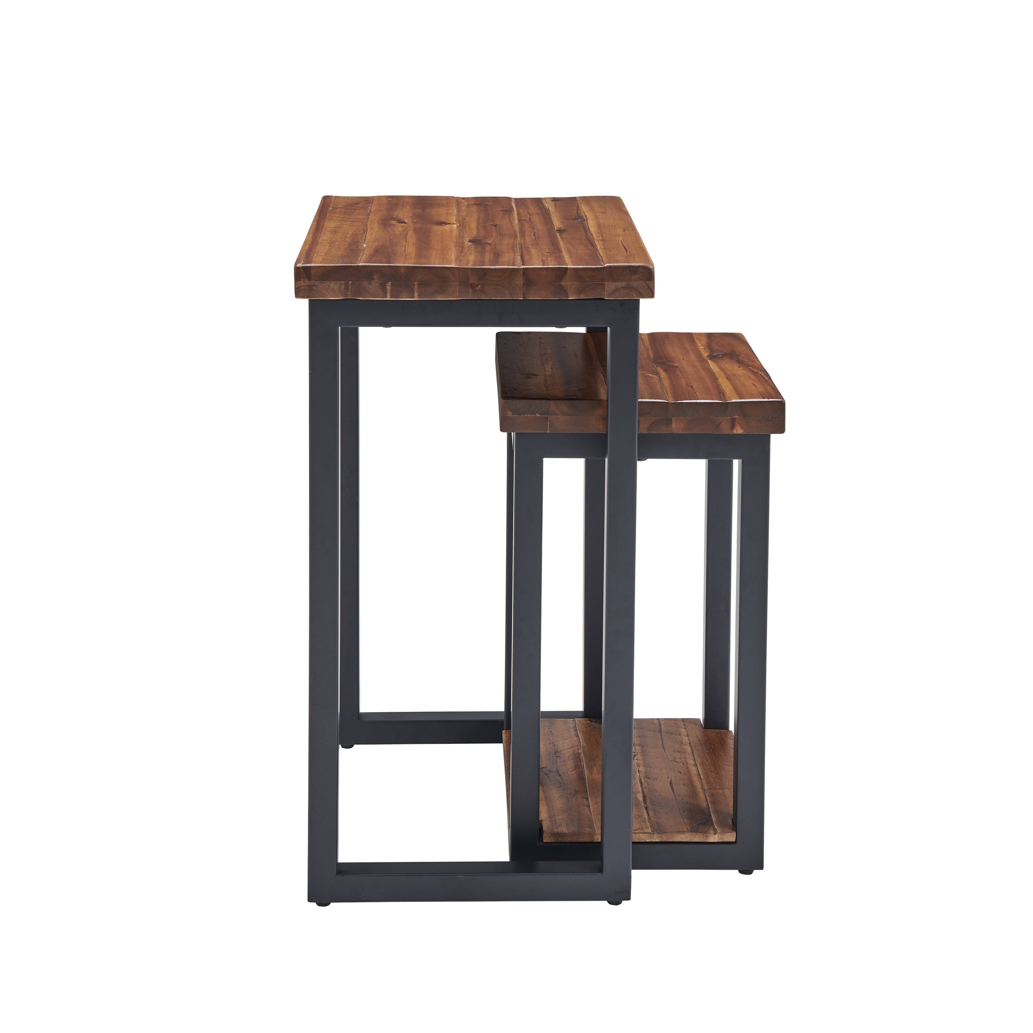 Carbon Loft Ciaravino Rustic Wood Nesting End Tables (Set of 2)