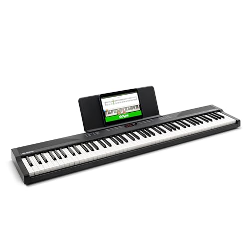 Alesis 88 Key Keyboard Piano with 480 Sounds, Speakers, USB MIDI, Carry-Bag, Stand, Headphones, Pedal and Piano Lessons for Beginners