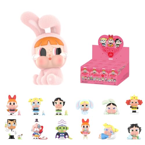 POP MART CRYBABY x Powerpuff Girls Series Figures, 12PCs CRYBABY Blind Box Figures, Random Design Action Figures Collectible Toys Home Decorations