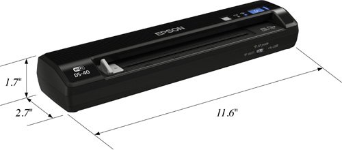 Epson WorkForce DS-40 Wireless Portable Document Scanner for PC and Mac, Sheet-fed, Mobile/Portable,Black
