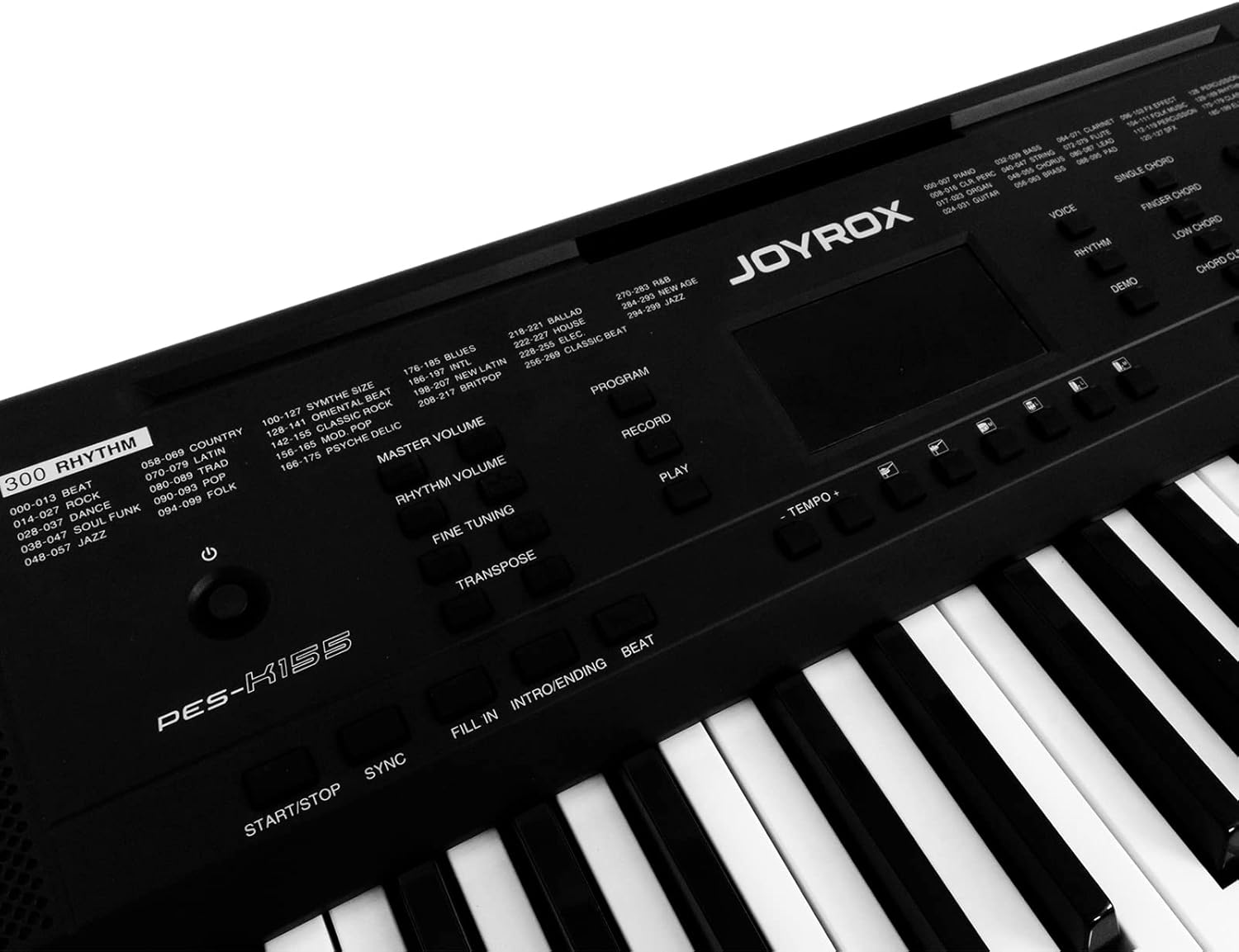 JOYROX K155–61 Key Piano Keyboard with 300 Voices, Keyboard Piano with Keyboard Stand, Bench, Sheet Music Stand, Headphones, Speakers