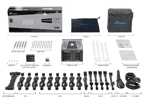 Seasonic Prime TX-1600 | 1600W |80+ Titanium| ATX 3.0 & PCIe 5.0 Ready | Full Modular | ATX Form Factor | Premium Japanese Capacitor | Nvidia RTX
