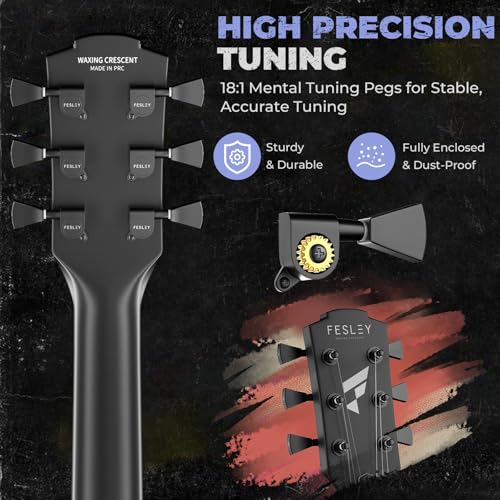 Fesley 39" LP Electric Guitar Kit: Full Size Solid Body Electric Guitars for Beginners with Humbucker Pickups,Poplar Body,Mahogany Neck,22 Frets