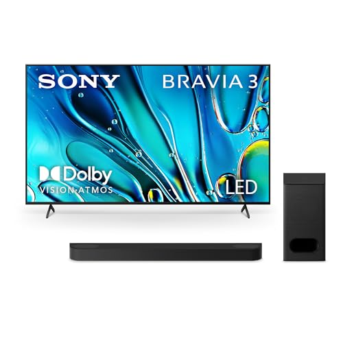 Sony 43-Inch Class 4K Ultra HD BRAVIA 3 LED Smart TV with Google TV, Dolby Vision HDR, and Exclusive Features for PlayStation®5 (K-43S30)