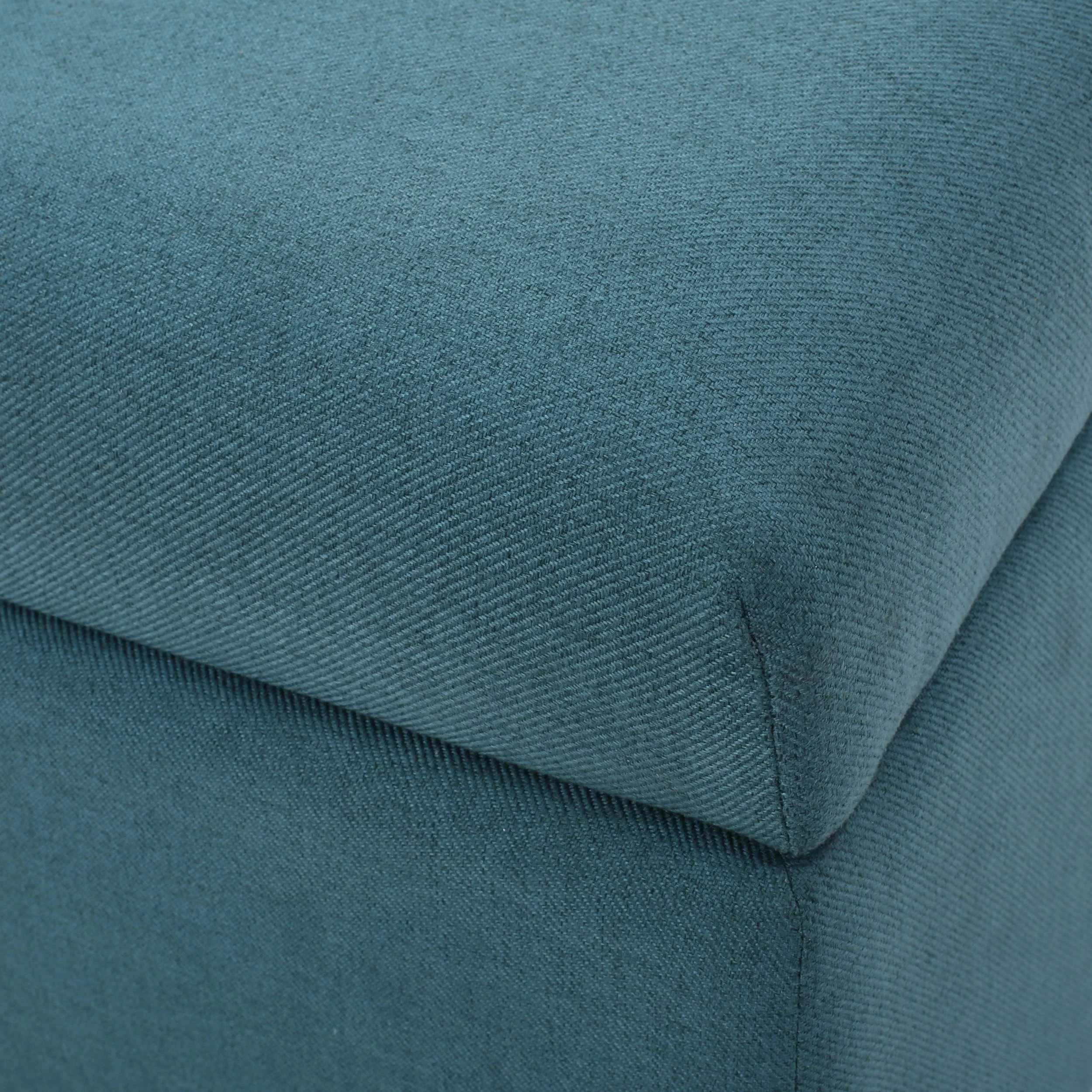 Noble House Lomita Dark Teal Fabric Storage Ottoman