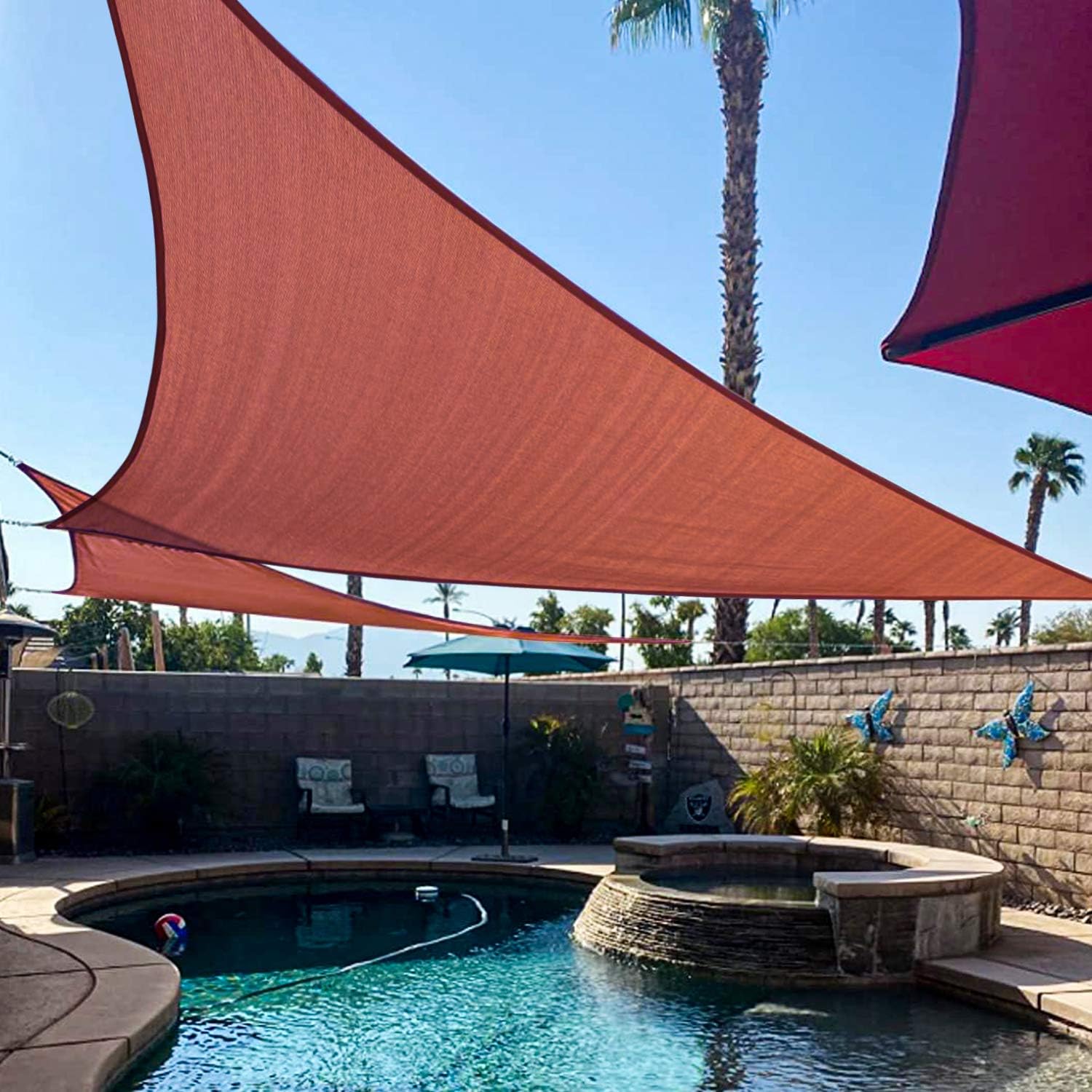 KANAGAWA 16'x16'x16' Shade Sail Dark Grey Triangle Canopy Durable Fabric UV Block Awning for Patio Outdoor Garden Backyard