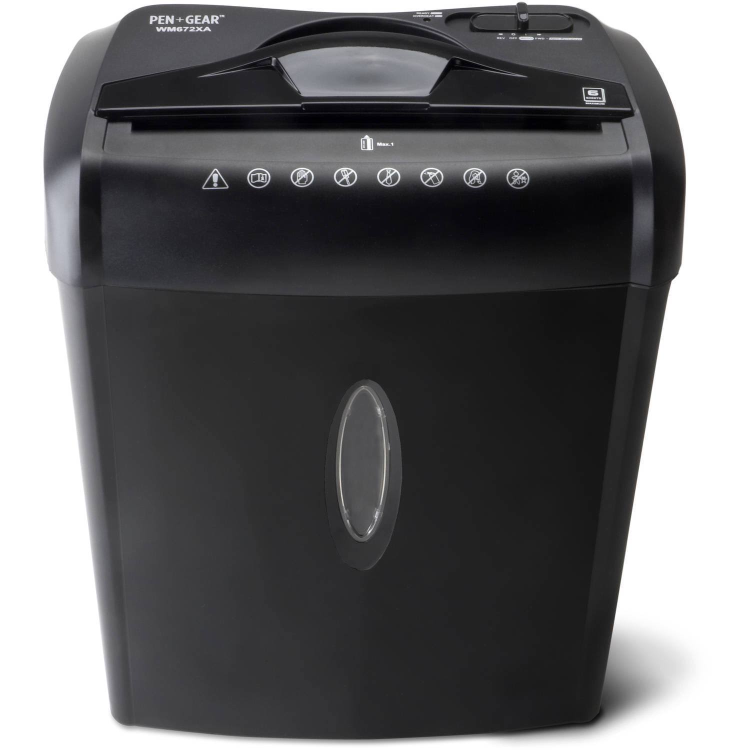 Pen + Gear 6-Sheet Crosscut Paper/Credit Card Shredder