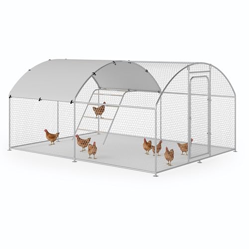 Large Metal Chicken Coop with Waterproof and UV-Resistant Cover