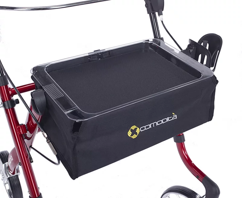 Comodita Avanti Rollator Walker with Unique One or Two-Hand Operation Ideal for Stroke Patients Lightweight Rolling Walker/Rollator (Metallic