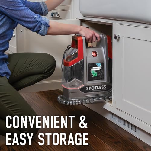 Hoover Spotless Portable Carpet + Upholstery Spot Cleaner Machine, Lightweight Shampooer Machine, Pet Stain Remover, Car and Auto Detailer