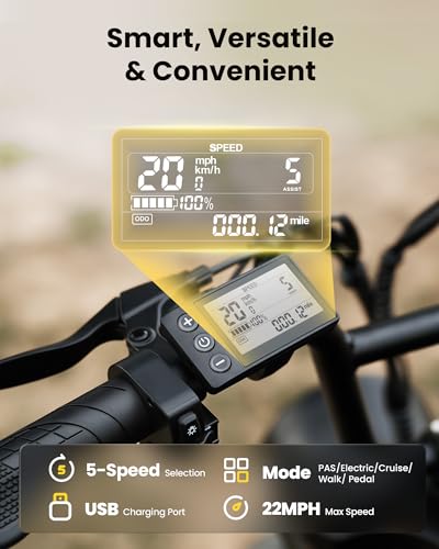 Electric Bike for Adults,Peak 1000W/1500W Motor,20/28MPH 55-150Mile ebikes for Adults with 10.4AH/13AH/26AH Battery