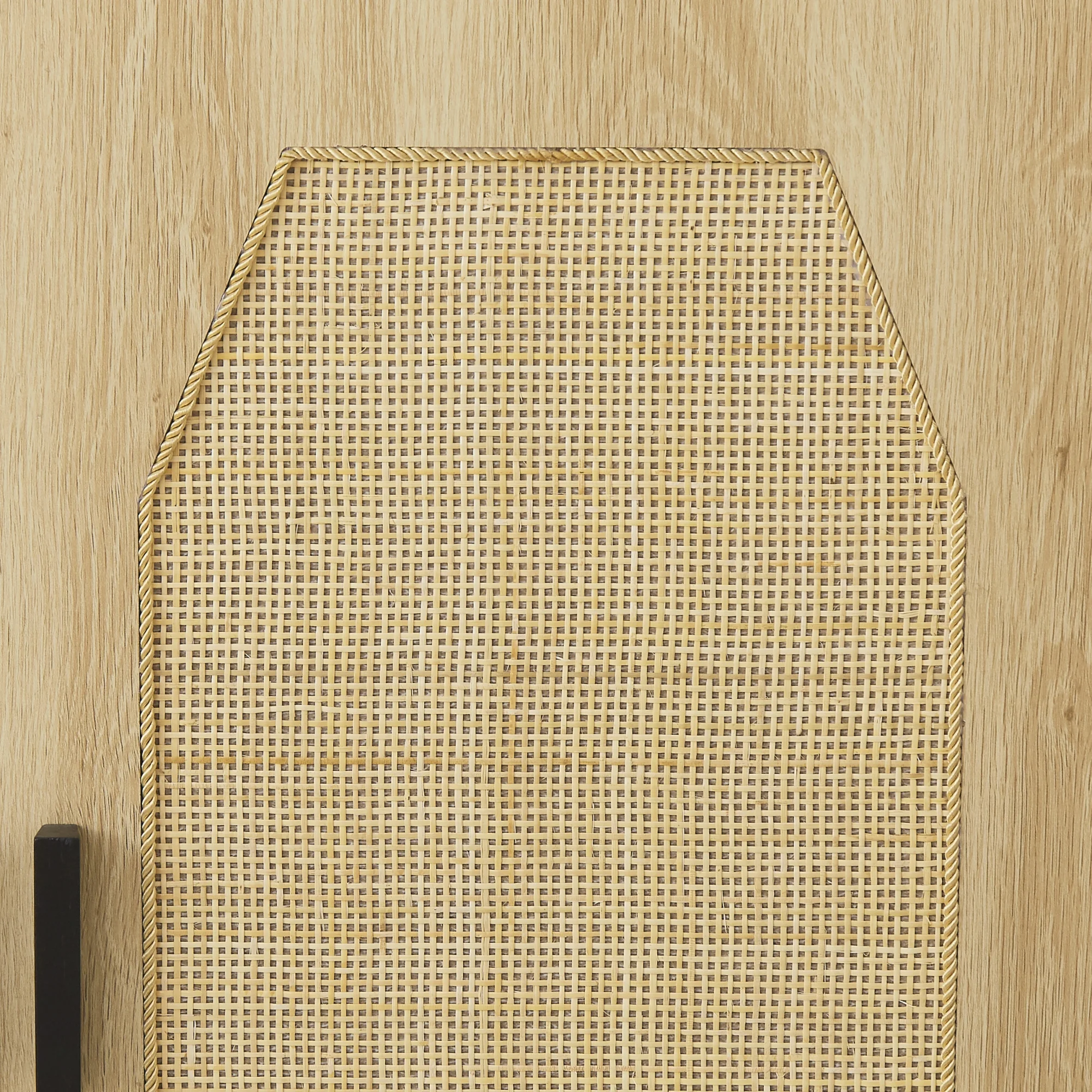 Modern Style Kitchen Storage Cabinet with Rattan Decorative Doors, Buffet, Natural, 31.5''W x 15.8''D x 34.6H.