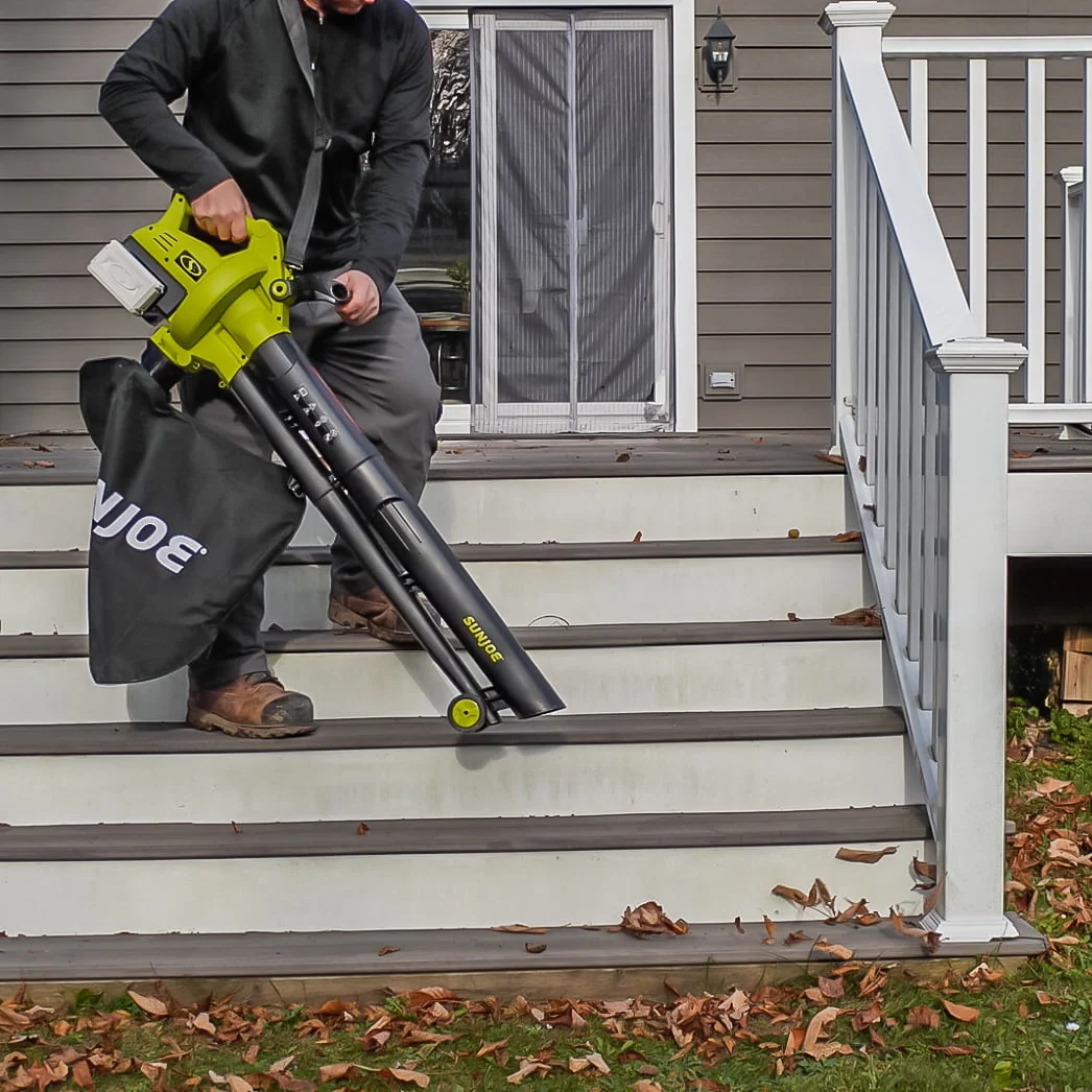 Sun Joe 48-Volt Cordless Leaf Blower Vacuum Mulcher Kit , 163-MPH , 391-CFM , 2 x 4.0-Ah Batteries and Charger