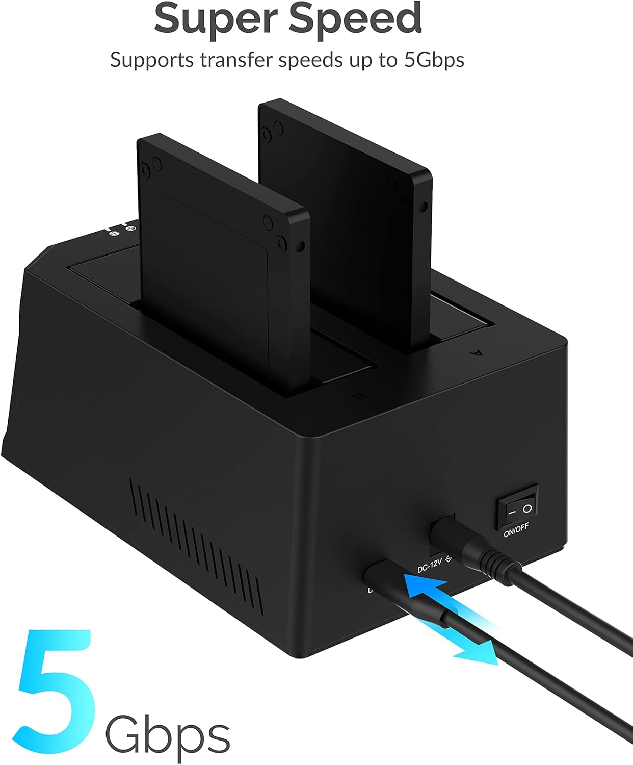 SABRENT USB 3.0 to SATA I/II/III Dual Bay External Hard Drive Docking Station for 2.5 or 3.5in HDD