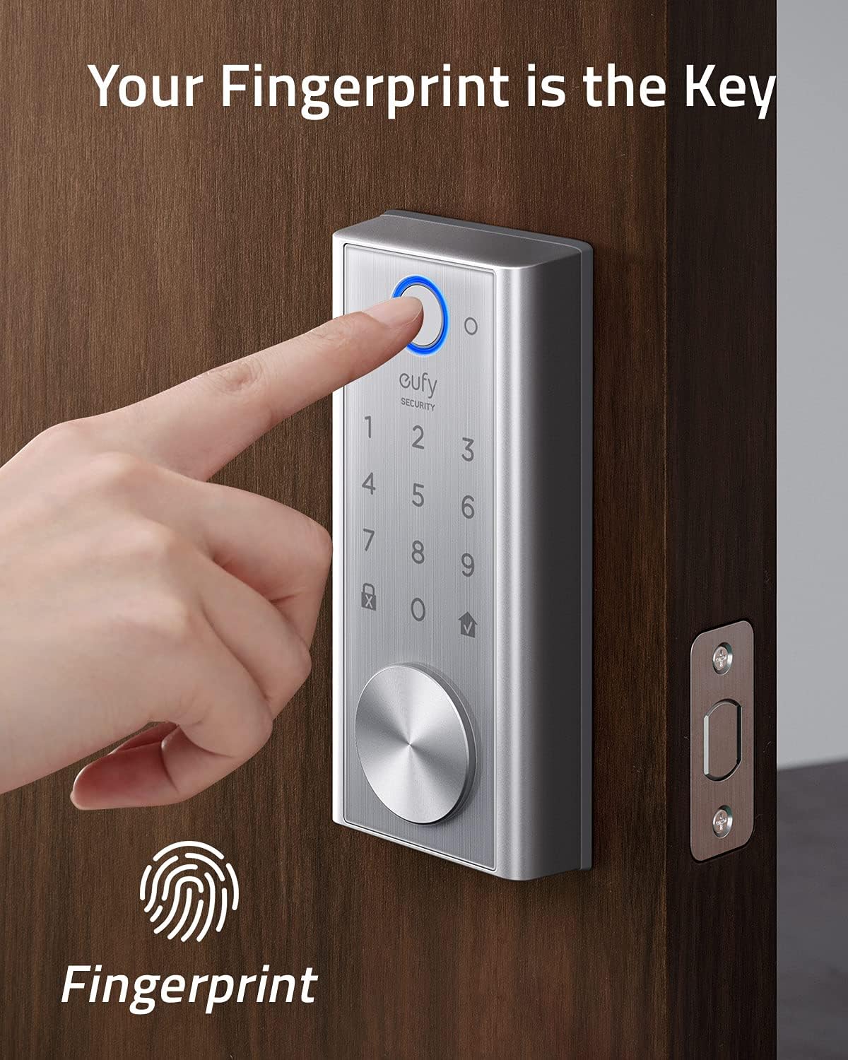 eufy Security Smart Lock Touch & Wi-Fi, Fingerprint Scan, Keyless Entry Door Lock, Smart Wi-Fi Lock, Bluetooth Electronic Deadbolt